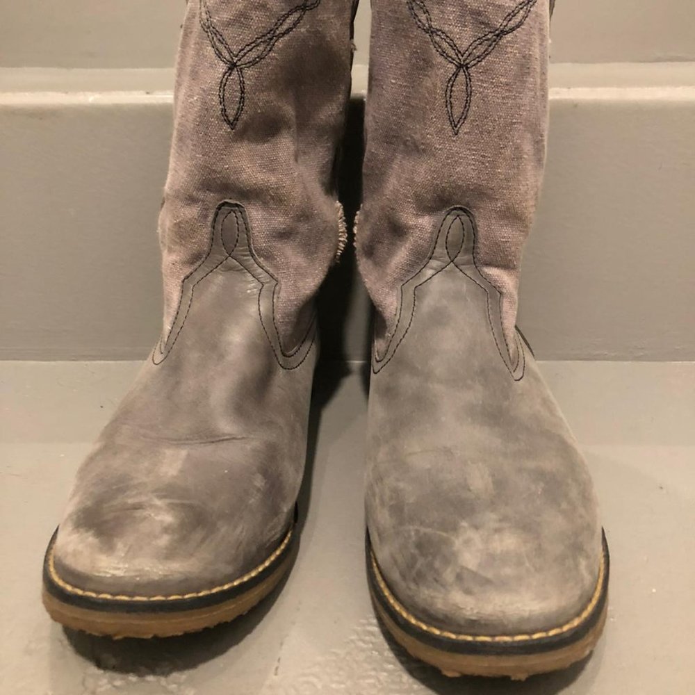 Women's Diesel Grey/Blue slouch cowboy boots